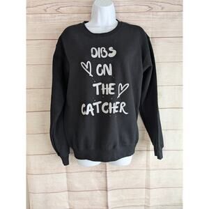 Funny Wife Girlfriend Dibs On The Catcher Unisex Crewneck Sweatshirt